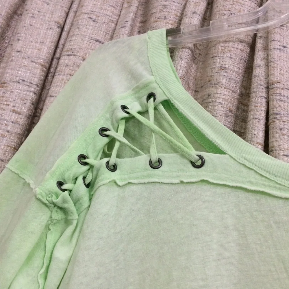We The Free First Love Lace-Up Tee in Lime